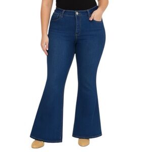 Women's Flare Jeans Women 1X - Blue Flare Bootcut Denim Jean Pants     BB